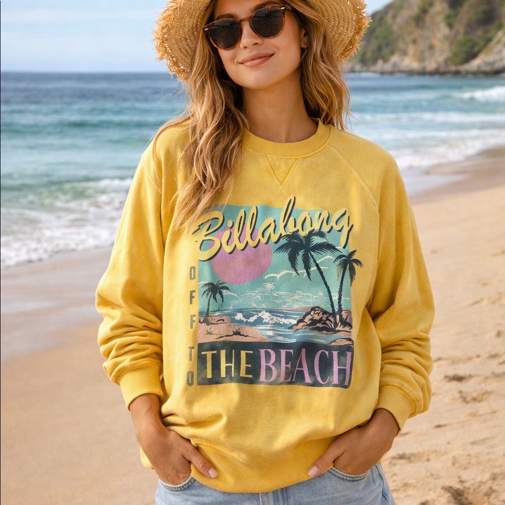 Billabong “Off to the Beach” Graphic Sweatshirt